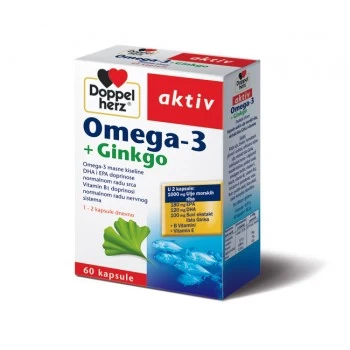 Doppelherz Aktiv Omega 3 + Ginko 60 kapsula