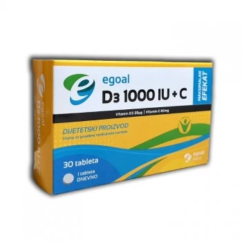 Egoal Vitamin D3 1000 IJ + C 30 tableta