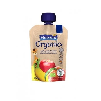 Nutrino Organic pauč jabuka, breskva i banana 100g