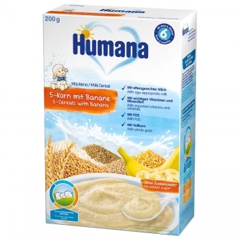 Humana mlečna Instant kaša sa 5 žitarica i bananom 200g