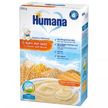 Humana mlečna Instant kaša sa 5 žitarica i keksom 200g