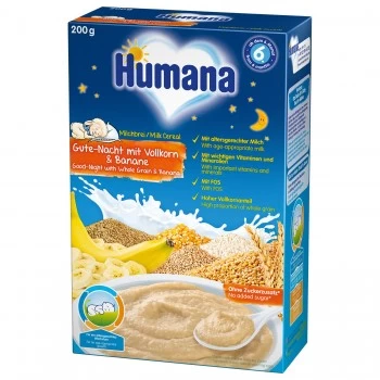 Humana mlečna Instant kaša za laku noć sa celim zrnom žita i bananom 200g