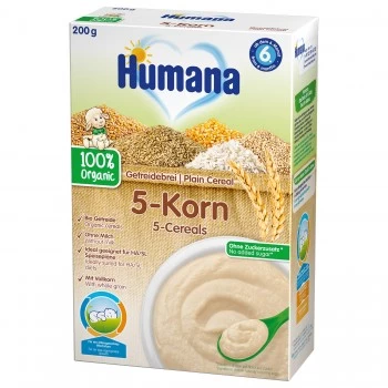 Humana organska bezmlečna kašica sa 5 vrsta žitarica 200g