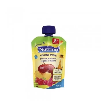 Nutrino voćni pire jabuka, breskva, jagoda i malina 100g