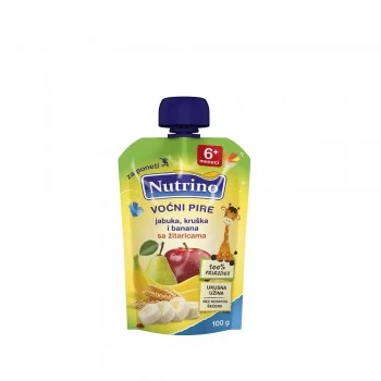 Nutrino voćni pire jabuka, kruška i banana sa žitaricama 100g