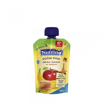 Nutrino voćni pire jabuka i banana sa keksom 100g