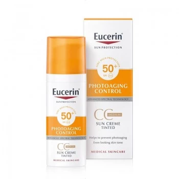 Eucerin Sun Anti-Age tonirana krema za lice SPF50+ tamna 50ml