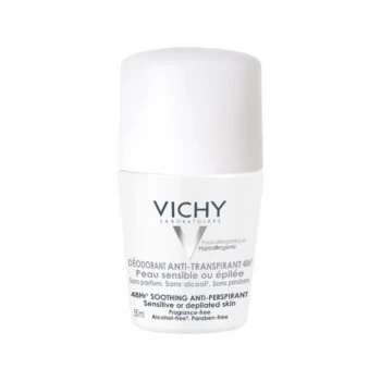 VICHY DEODORANT ROLL-ON DEZODORANS ZA REGULACIJU ZNOJENJA DO 48H ZA OSETLJIVU I DEPILIRANU KOŽU 50ML