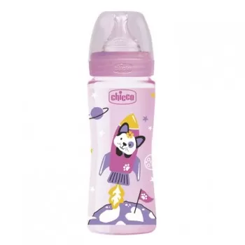 Chicco set WB flašica 330ml + varalica Light Rose