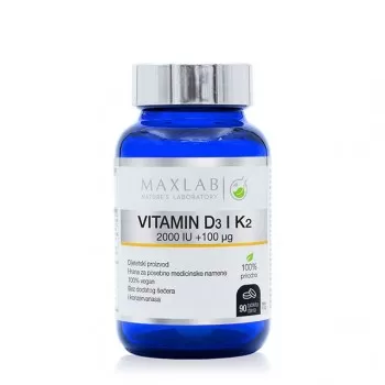 Maxlab Vitamin D3 + K2 2000IU + 100mcg 90 tableta