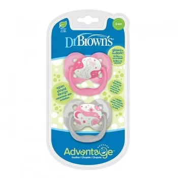 Dr.Brown's Advantage svetleća varalica 0-6m roze