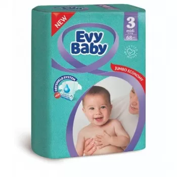 Evy Baby pelene Jumbo 3 Midi 5-9kg 68 komada