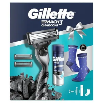Gillette set Mach3 brijač + 3 dopune + Sensitive gel 200ml + čarape