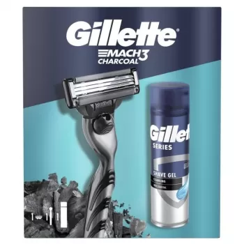 Gillette set Mach3 Charcoal brijač + gel za brijanje 200ml