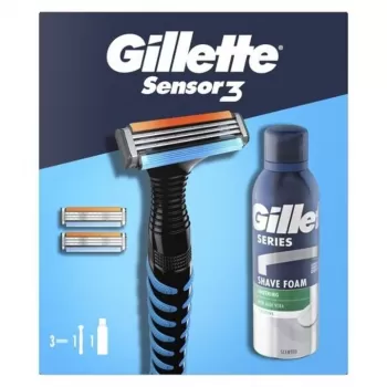 Gillette Sensor3 set brijač + 3 dopune + pena za brijanje 200ml