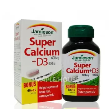 Jamieson Super Kalcijum 600 + vitamin D3 75 tableta