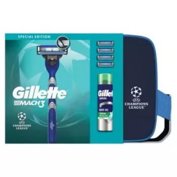 Gillette set Mach3 brijač + 4 dopune + Series Aloe Vera gel 200ml + neseser
