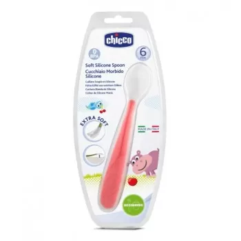 Chicco mekana silikonska kašika 6m+ crvena