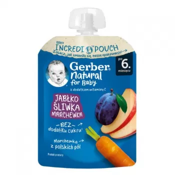 GERBER POUCH JABUKA, ŠLJIVA, ŠARGAREPA 80G