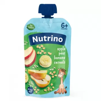 NUTRINO VOĆNI PIRE - JABUKA,KRUŠKA I BANANA SA ŽITARICAMA 100G