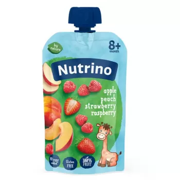 Nutrino voćni pire jabuka, breskva, jagoda i malina 100g
