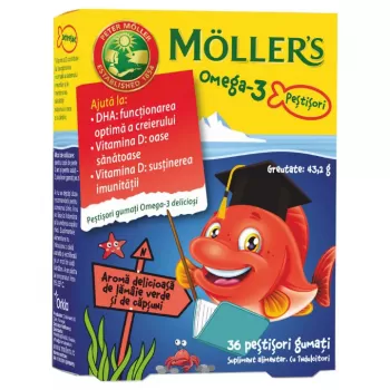 Moller's Omega-3 Jelly Fish gumene ribice Jagoda 36 kom