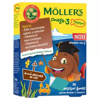 Moller's Omega-3 Jelly Fish gumene ribice Kola 36 kom