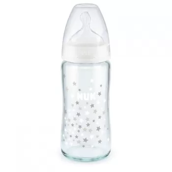 NUK staklena flašica sa indikatorom temperature 240ml