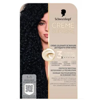 Creme Supreme farba za kosu 1.1 Cool Black