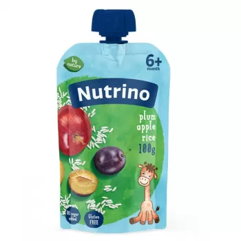 Nutrino voćni pire jabuka, šljiva i pirinač 100g
