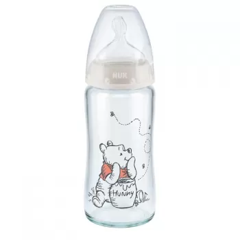 NUK staklena flašica sa indikatorom temperature Winnie the Pooh 240ml