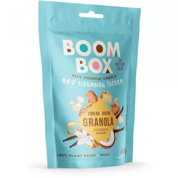 Boom Box ovsena kaša granola Kokos-badem-bela čokolada-vanila 60g