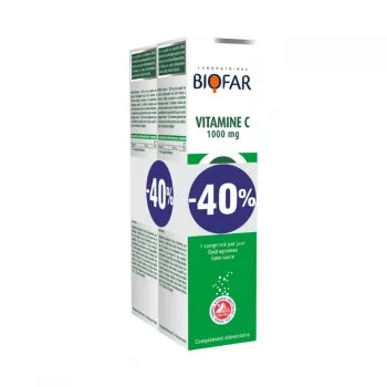 Biofar Vitamin C 1000mg 20 šumećih tableta duo pakovanje