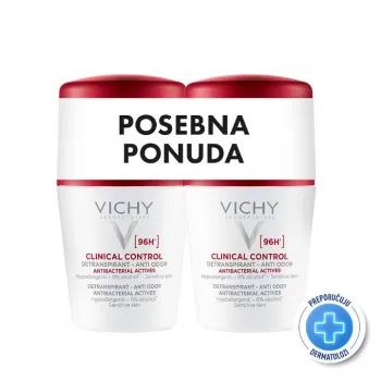 Vichy Clinical Control 96h roll-on duopak 2x50ml