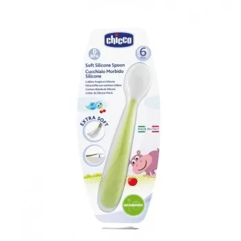 Chicco mekana silikonska kašika 6m+ zelena