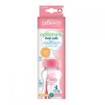 Dr.Brown's Options+ Wide Neck plastična bočica 270ml roze