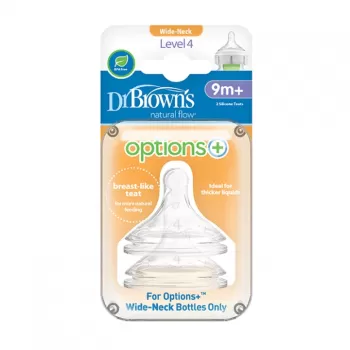 Dr Browns Wide Neck silikonska cucla veličina 4 9M+