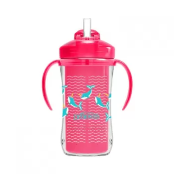 Dr.Brown's trening čaša 300ml sa slamčicom roze