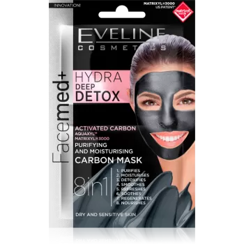 Eveline Facemed+ Hydra Detox maska za lice sa aktivnim ugljem 2x5ml