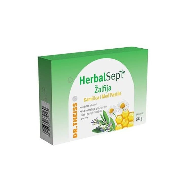 Dr. Theiss Herbalsept žalfija, kamilica i med 24 pastile