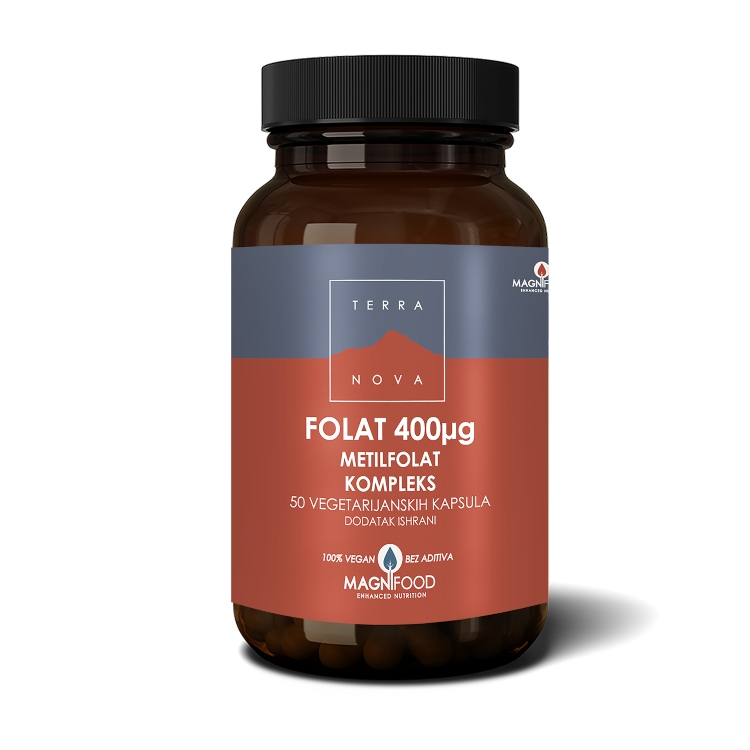 Terranova folat 400mcg metilfolat kompleks 50 kapsula