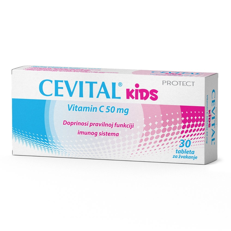 Cevital Kids vitamin C 50mg 30 tableta za žvakanje