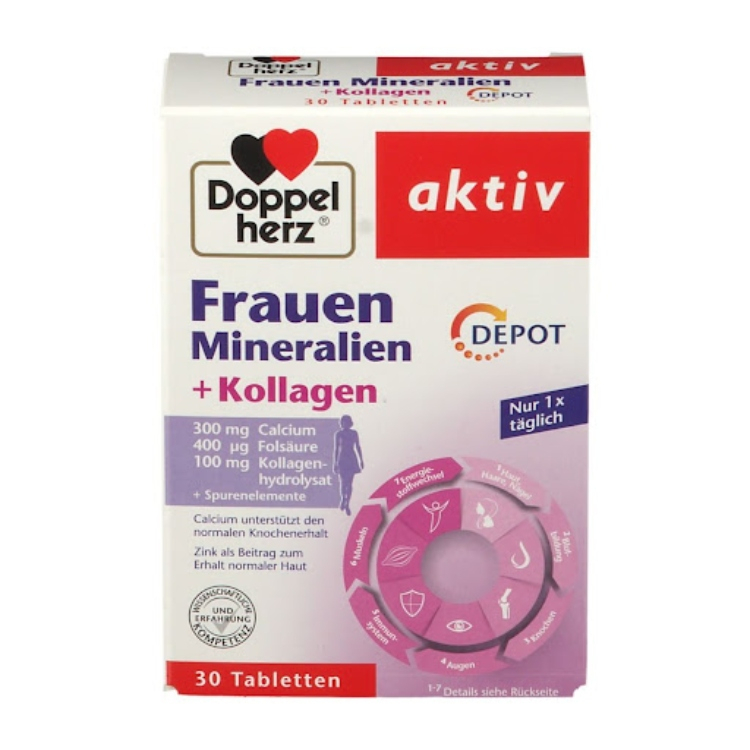 Doppelherz Aktiv minerali i vitamini za žene + kolagen 30 tableta