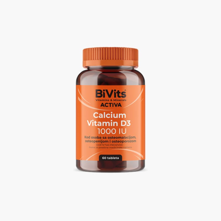 Bivits Activa Calcium Vitamin D3 1000IU tablete 60 kom