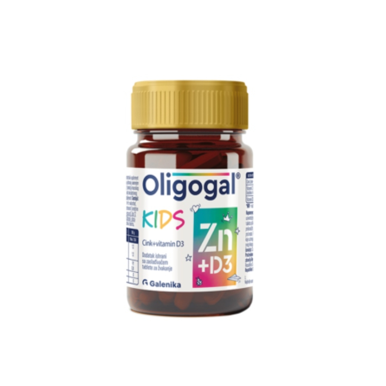 Oligogal Kids Zn + D3 60 tableta za žvakanje