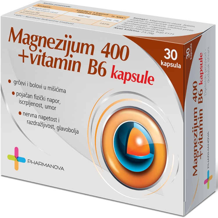 Magnezijum 400 + B6 30 kapsula