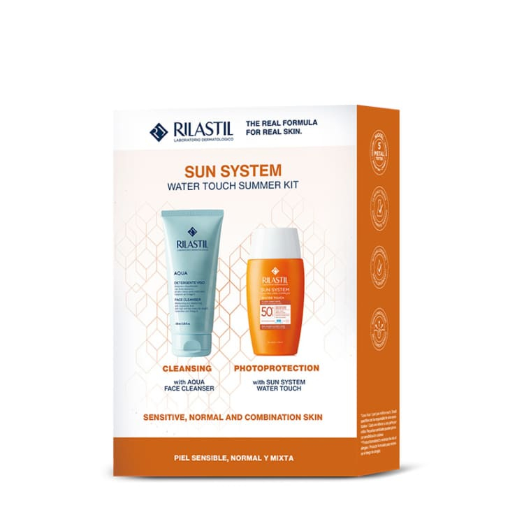 Rilastil Sun set - Aqua emulzija za čišćenje 100ml + Water touch fluid za lice SPF50 50ml