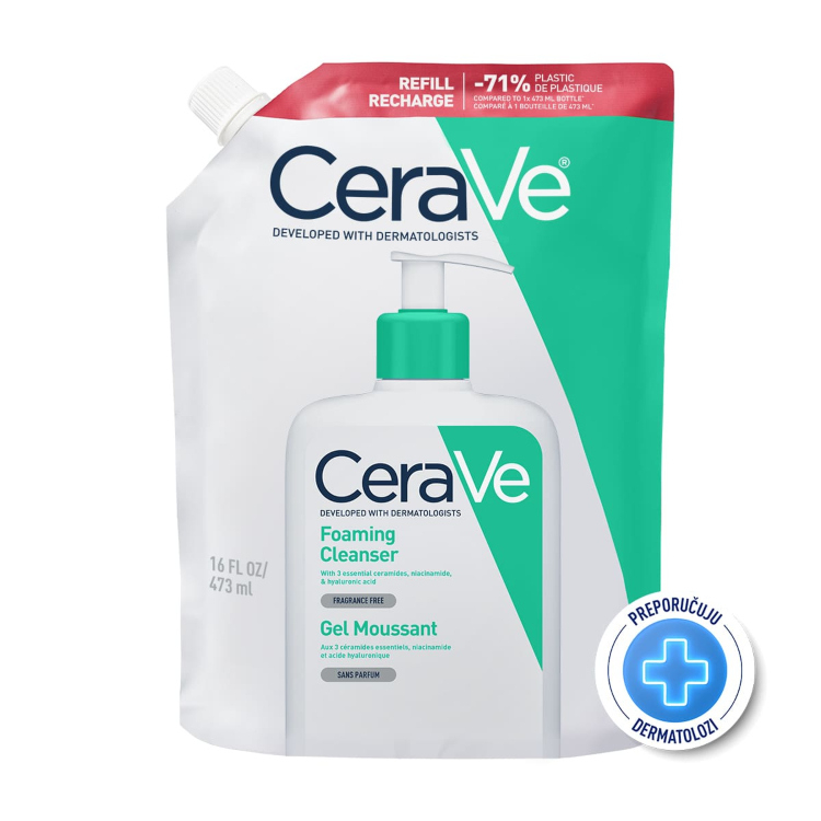 CeraVe Penušavi gel za čišćenje za normalnu do masnu kožu - refill 473ml