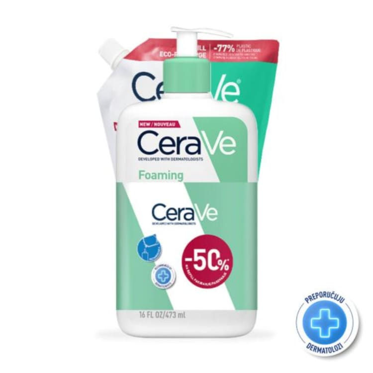 CeraVe Penušavi gel 473ml + Refill set
