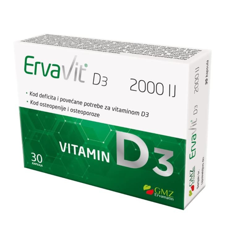 ErvaVit D3 2000 IJ 30 kapsula